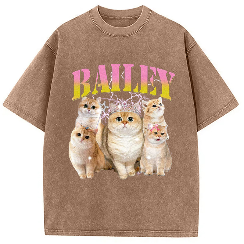 Modecanvas Cute Cat Meme Washed T-Shirt