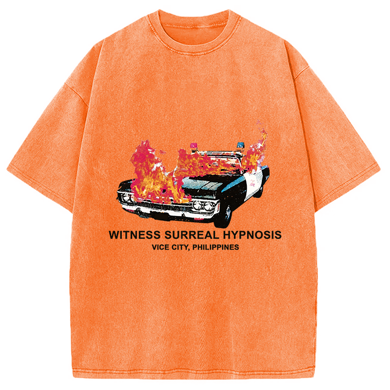 Modecanvas Witness Surreal Hypnosis DTG Printing Washed T-Shirt