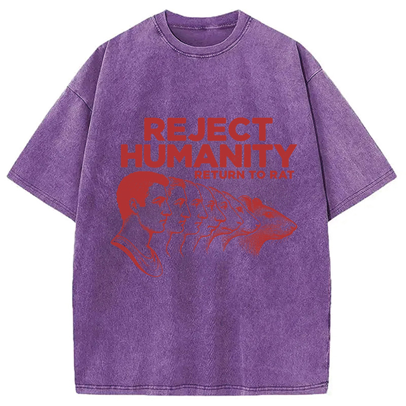 Modecanvas Vintage Reject Humanity Rat Washed T-Shirt