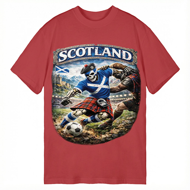 Modecanvas Scotland Soccer Skull DTG Printing Classic T-Shirt-modecanvas