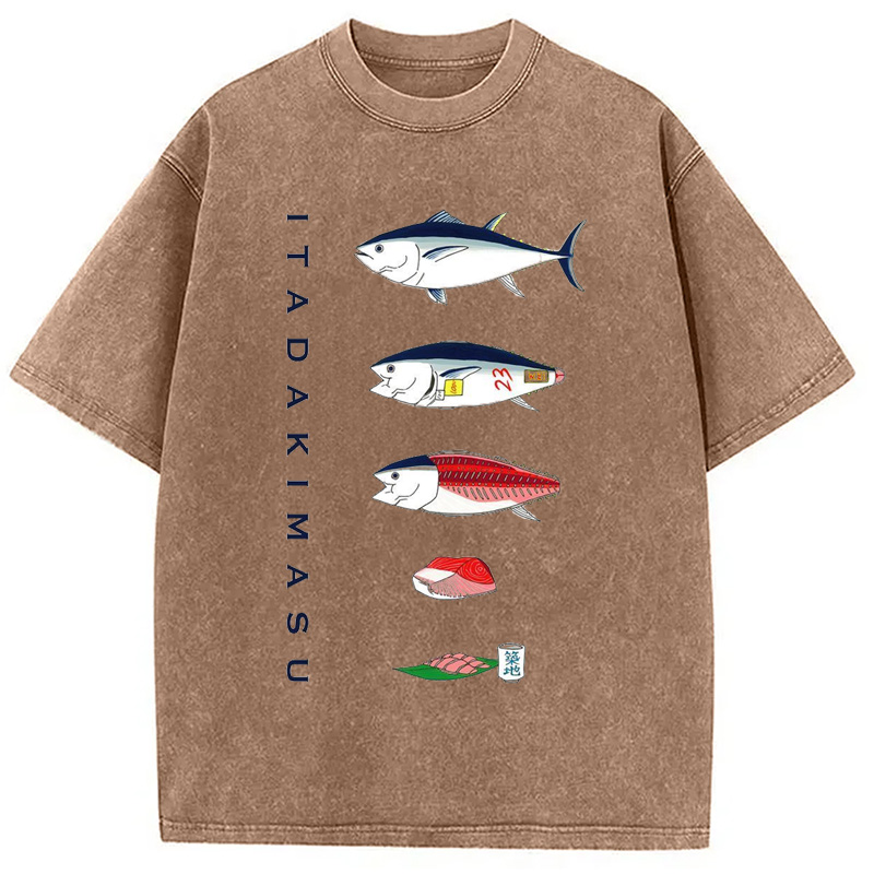 Modecanvas From Fish To Sashimi Washed T-Shirt