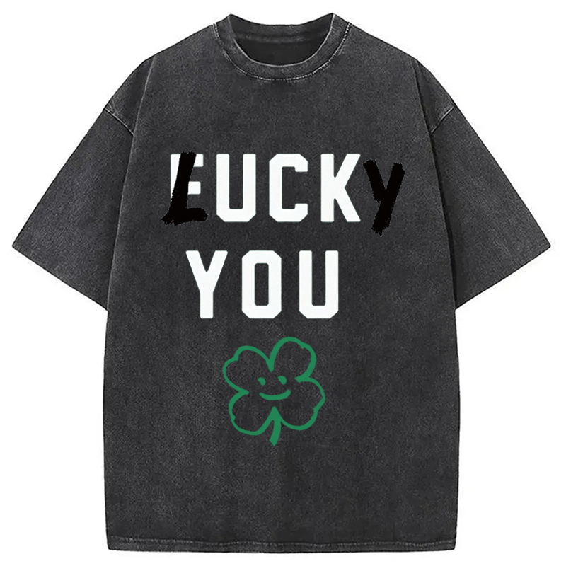 Modecanvas Lucky You DTG Printing Washed T-Shirt