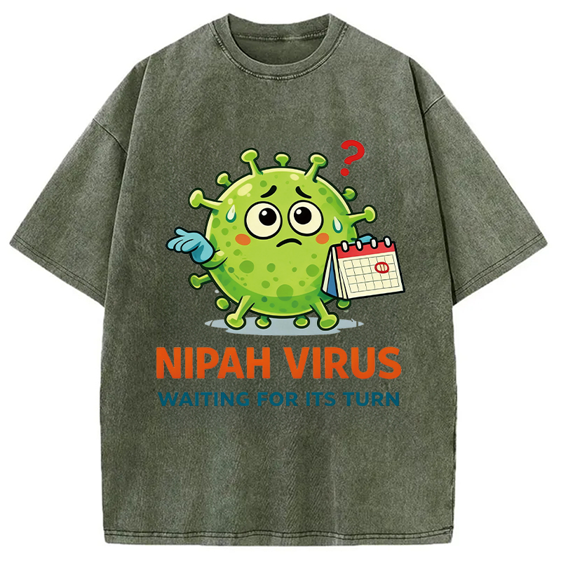 Modecanvas Nipah Virus DTG Printing Washed T-Shirt