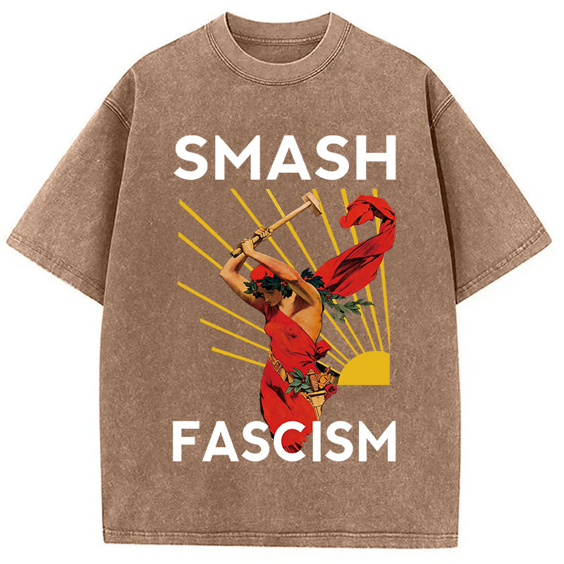 Modecanvas Smash Fascism DTG Printing Washed T-Shirt