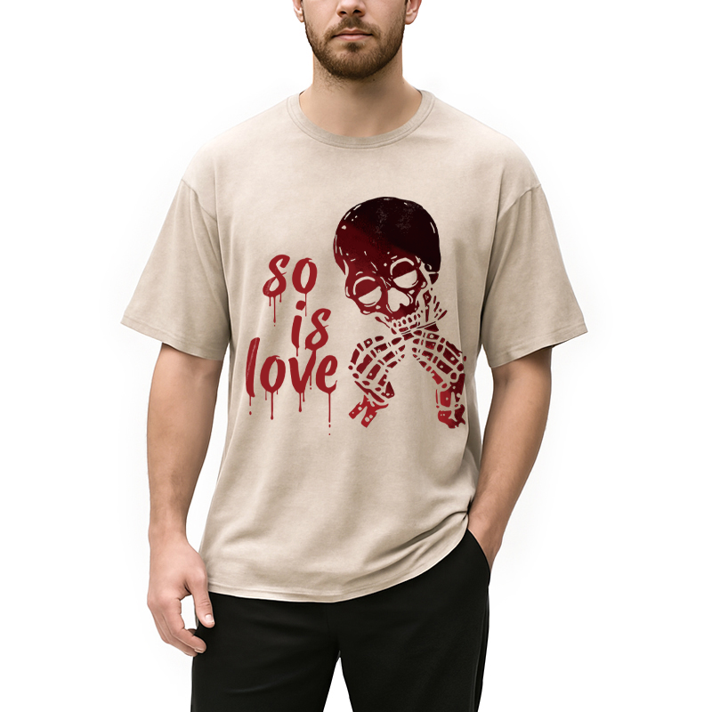 Modecanvas So Is Love DTG Printing Washed T-Shirt