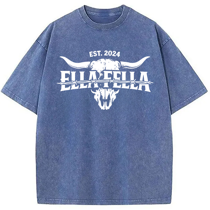 Modecanvas Ella Fella Plain DTG Printing Washed T-Shirt