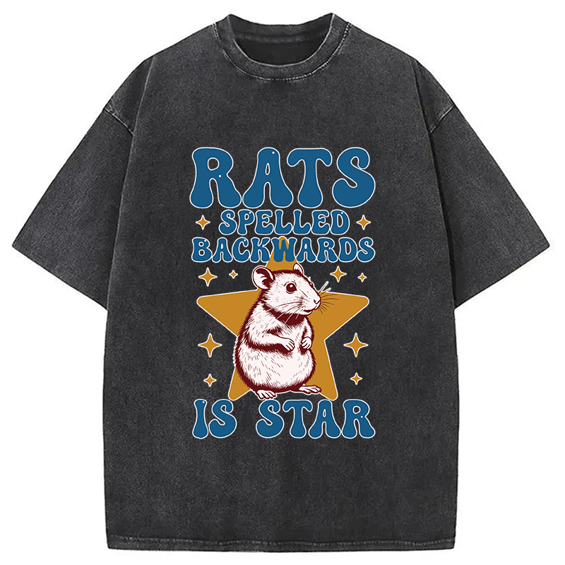 Modecanvas Rats Rodent Meme DTG Printing Washed T-Shirt