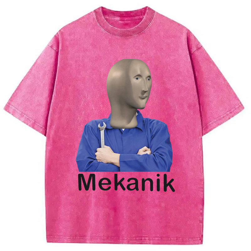Modecanvas MEKANIK at Your Service DTG Printing Washed T-Shirt