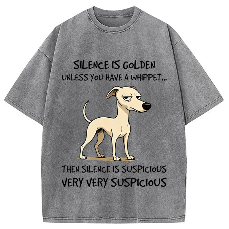 Modecanvas Silence is Golden DTG Printing Washed T-Shirt
