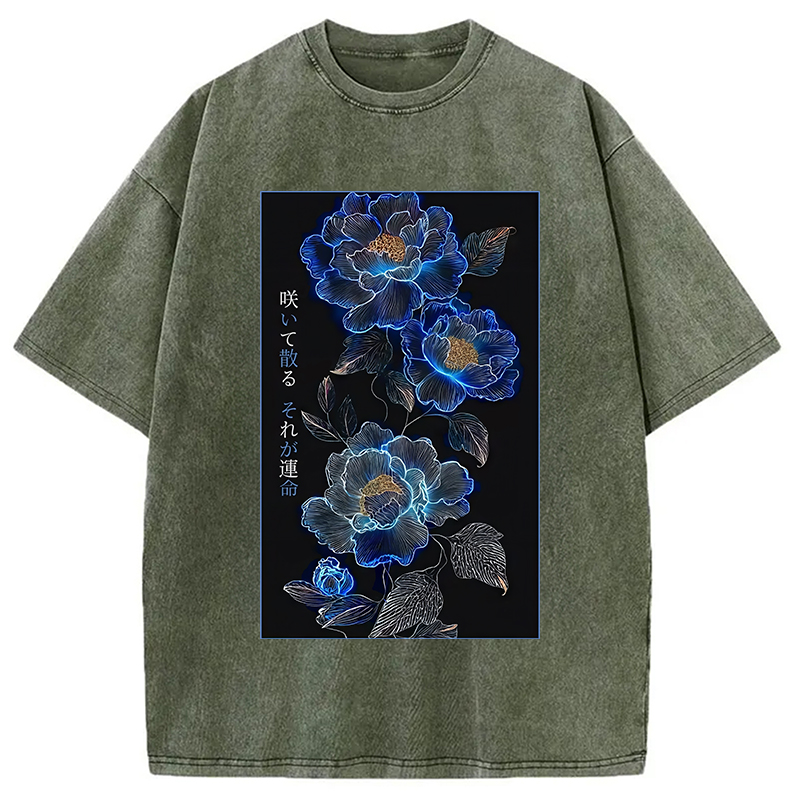 Modecanvas The Sea Of Flowers In The Darkness Washed T-Shirt