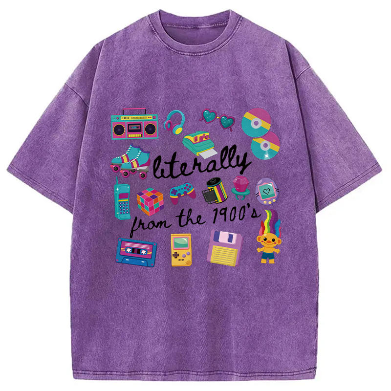 Modecanvas Literally From The 1900s DTG Printing Washed T-Shirt