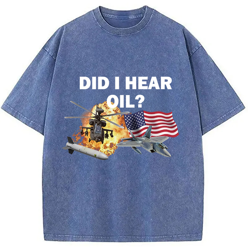 Modecanvas Did I Hear Oil DTG Printing Washed T-Shirt