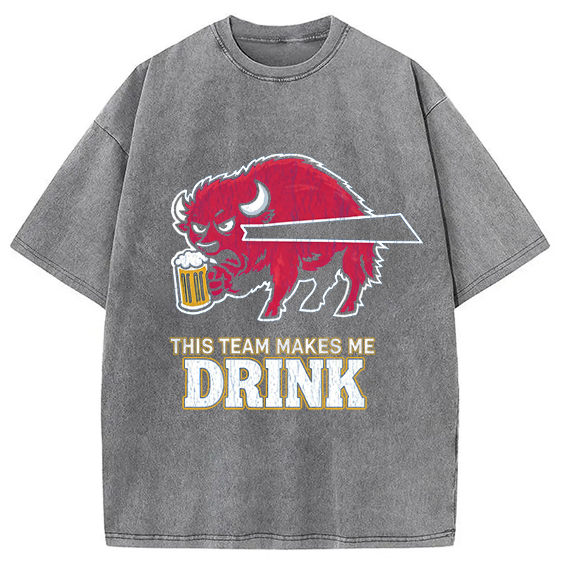Modecanvas Bills Makes Me Drink Crack DTG Printing Washed T-Shirt