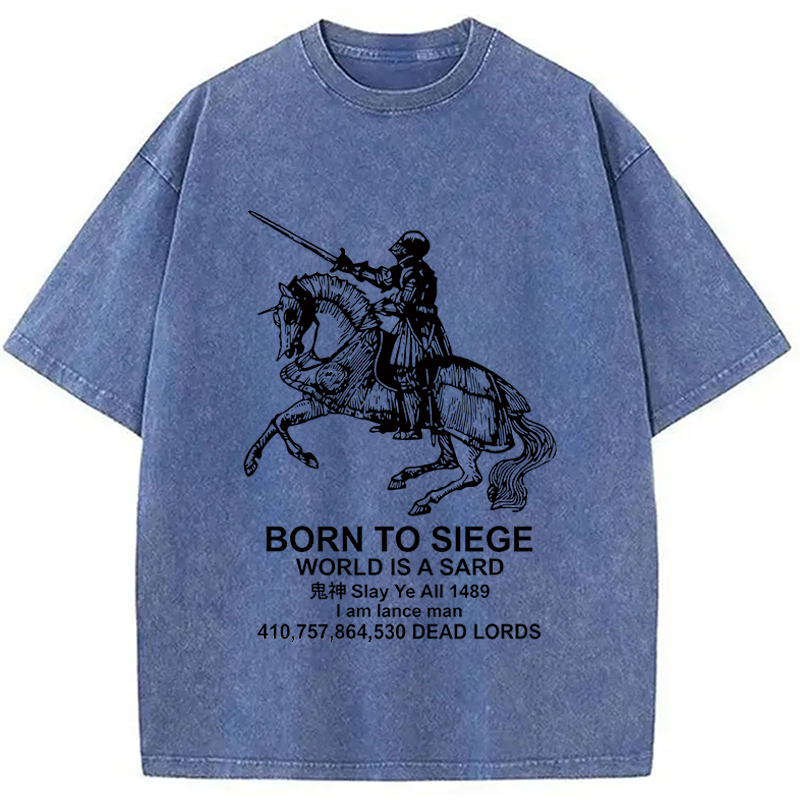 Modecanvas Born To Siege DTG Printing Washed T-Shirt