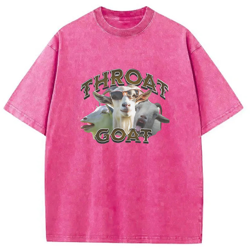 Modecanvas Throat Goats Meme Washed T-Shirt
