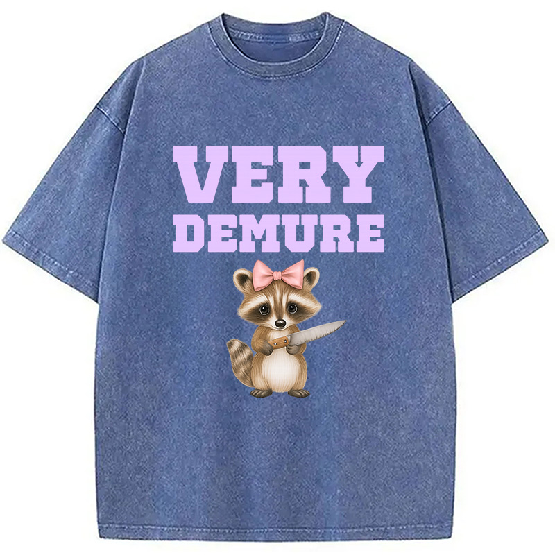 Modecanvas Very Demure Raccoon Washed T-Shirt