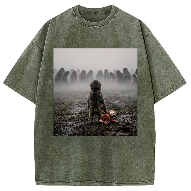 Modecanvas Punch Monkey DTG Printing Washed T-Shirt