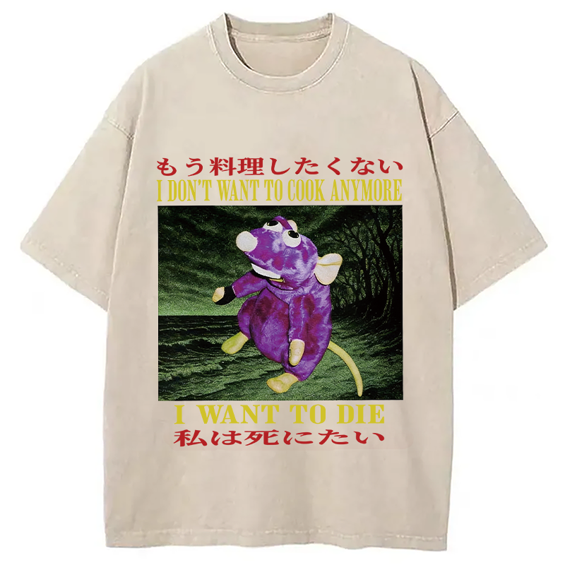 Tokyocanvas I Don't Want to Cook Washed T-Shirt