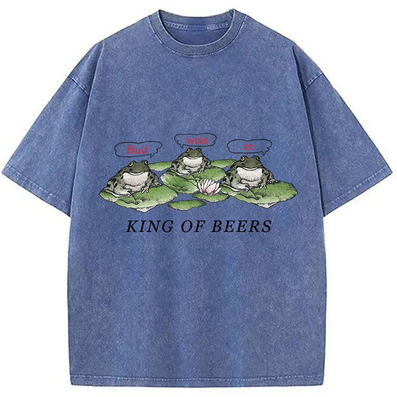 Modecanvas King Of Beers DTG Printing Washed T-Shirt