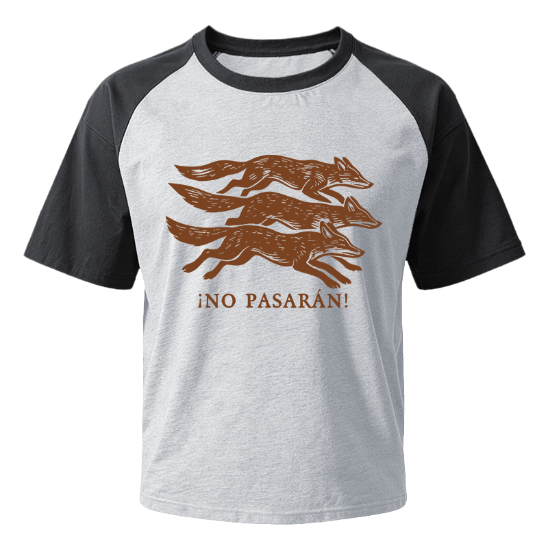 Modecanvas No Pasaran! Anti-Fascist Fox Raglan T-Shirt