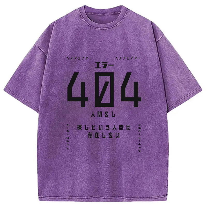 Modecanvas 404 Error No Human Found Japanese Washed T-Shirt
