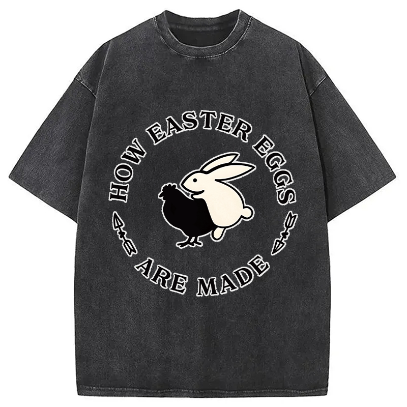 Modecanvas Bold Funny Easter Bunny DTG Printing Washed T-Shirt