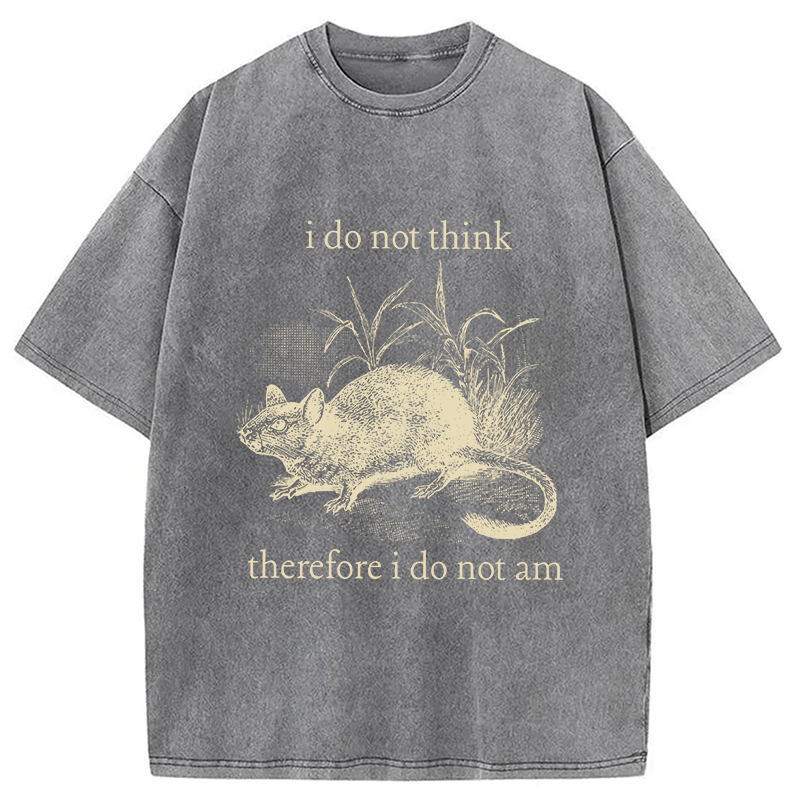 Modecanvas Funny Rat Meme DTG Printing Washed T-Shirt