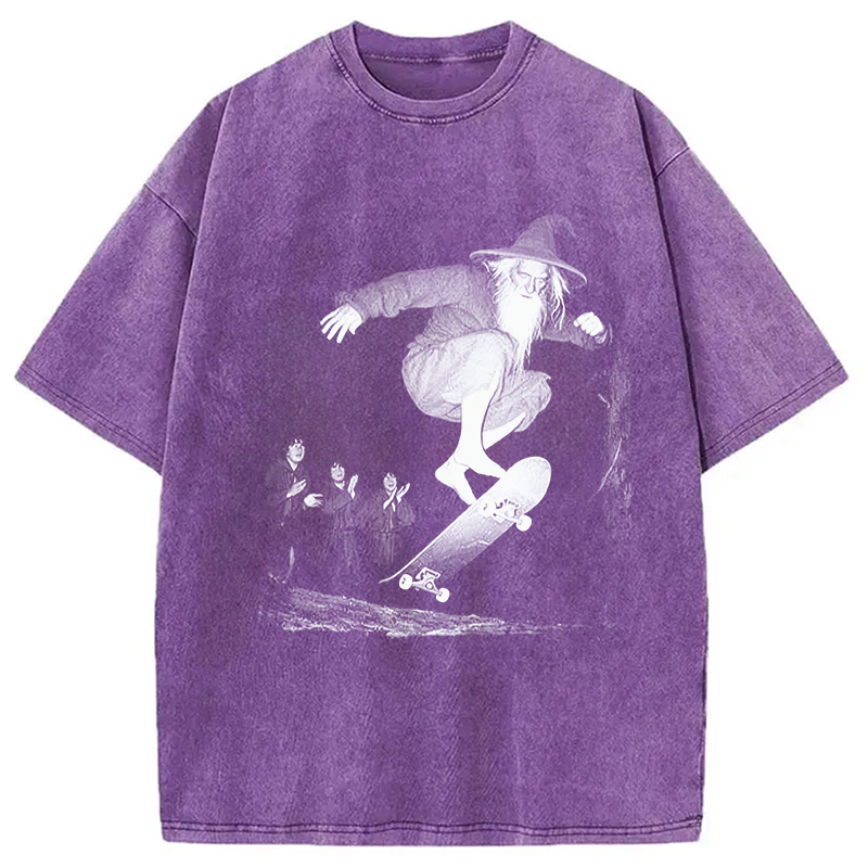 Modecanvas Wizard Skateboarding DTG Printing Washed T-Shirt