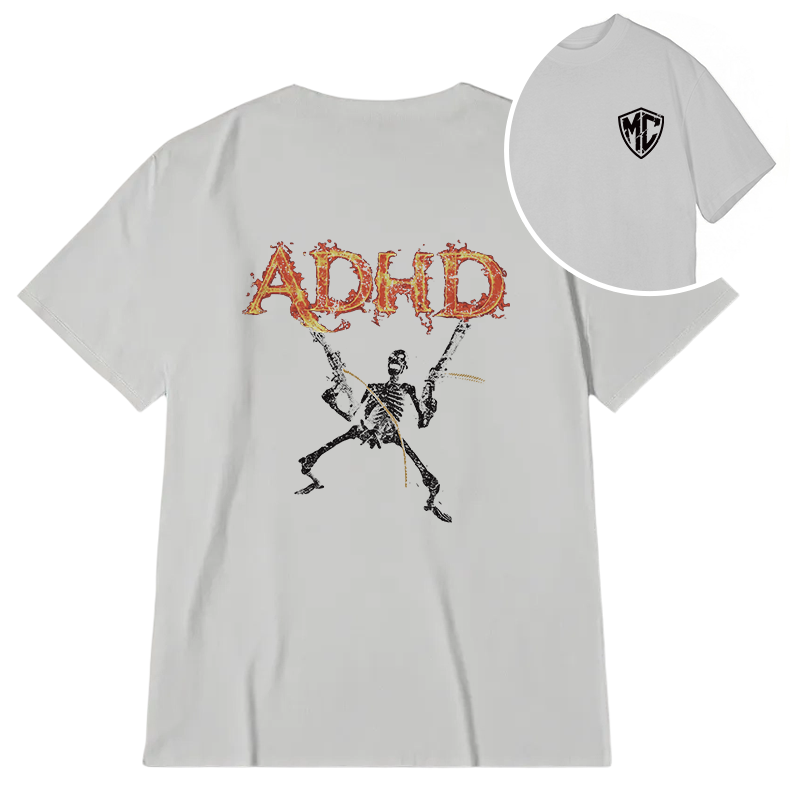 Modecanvas ADHD Skeleton DTG Printing Back Classic T-Shirt