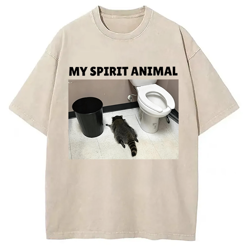 Modecanvas My Spirit Animal DTG Printing Washed T-Shirt