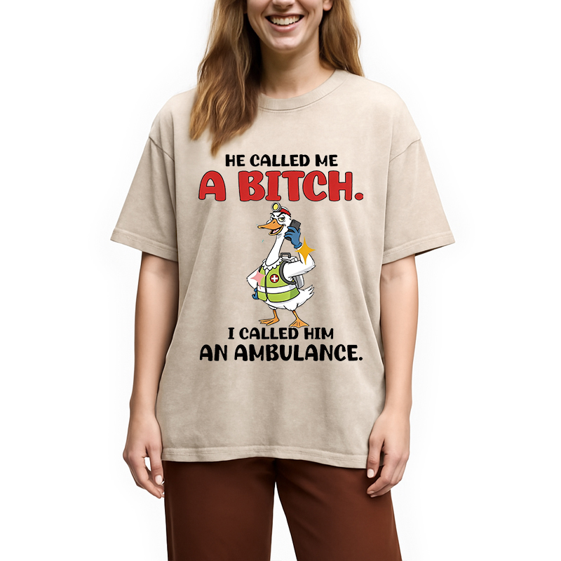 Modecanvas Duck Cancer DTG Printing Washed T-Shirt