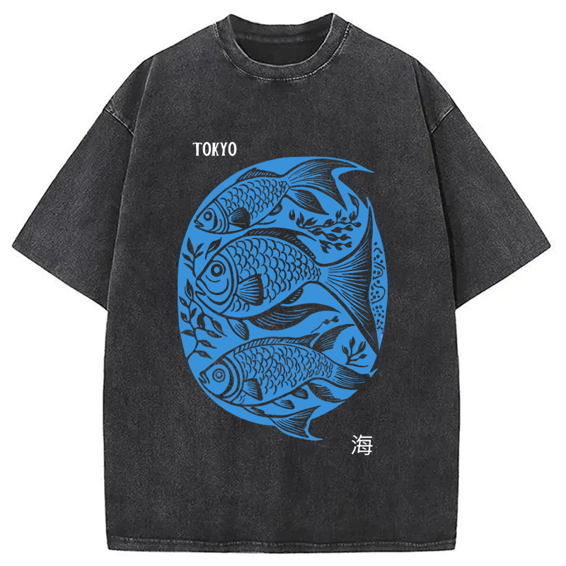 Modecanvas Tokyo Sea Life Park Washed T-Shirt