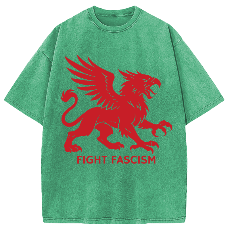 Modecanvas Fight Fascism DTG Printing Washed T-Shirt