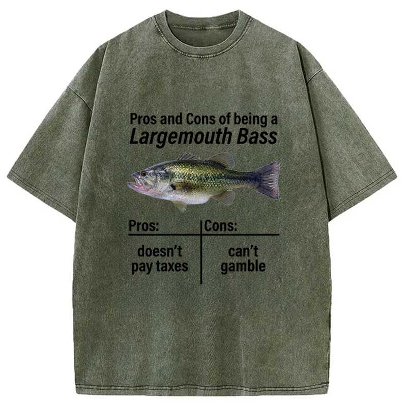 Modecanvas Pros And Cons Fish Washed T-Shirt