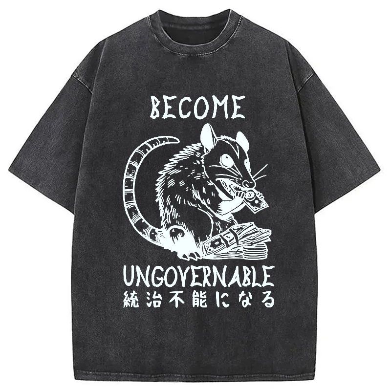 Modecanvas Ungovernable Opossum Washed T-Shirt
