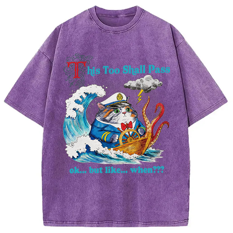 Modecanvas T His Too Shall Pass DTG Printing Washed T-Shirt