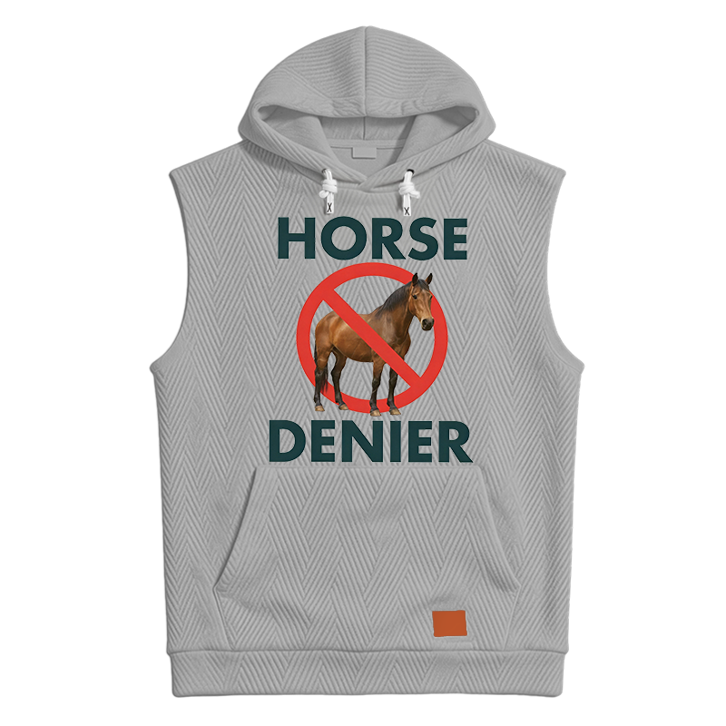 Modecanvas Funny Horse Denier Conspiracy Theory Hooded Tank