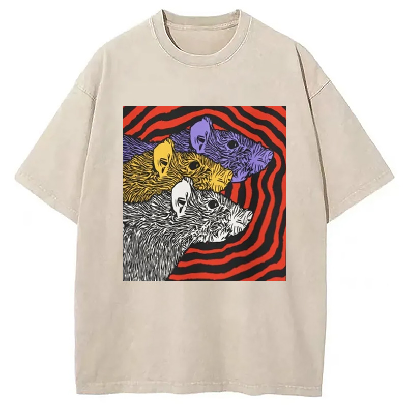 Modecanvas Psychedelic Rat Washed T-Shirt