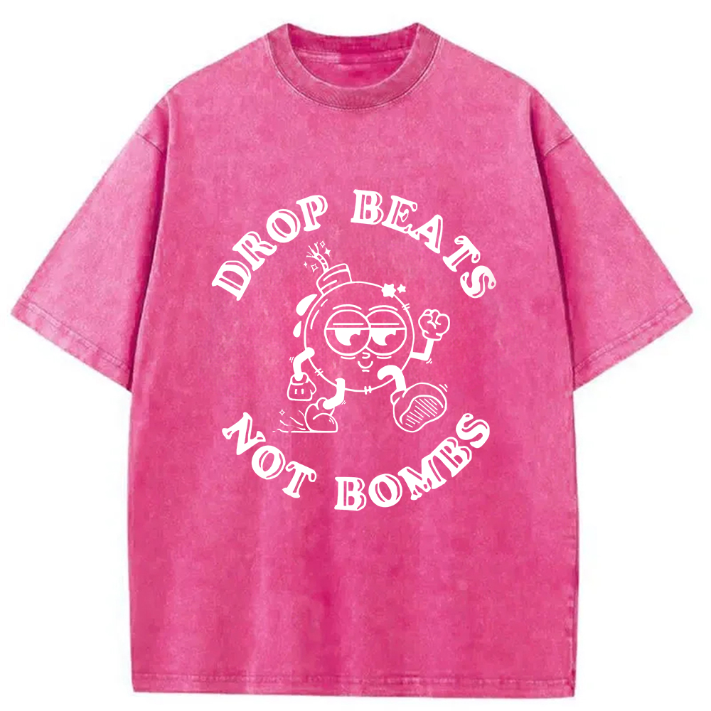 Modecanvas Drop Beats Not Bombs Washed T-Shirt