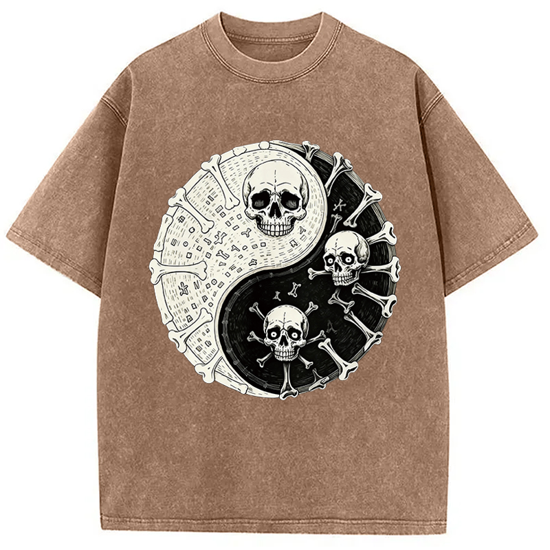 Modecanvas Duality Of The Grave DTG Printing Washed T-Shirt