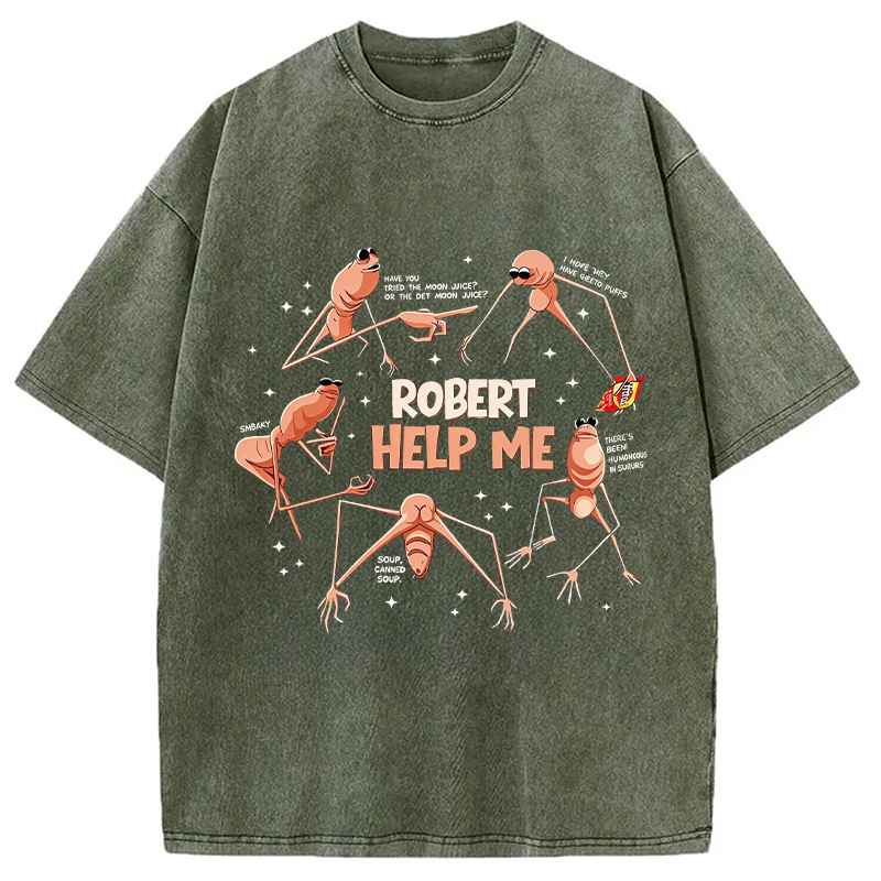 Modecanvas Robert Help Me DTG Printing Washed T-Shirt