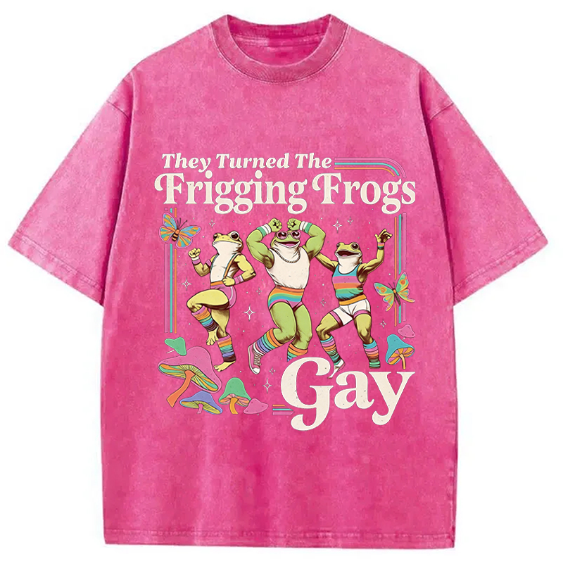 Modecanvas They Turned the Frigging Meme Washed T-Shirt-modecanvas