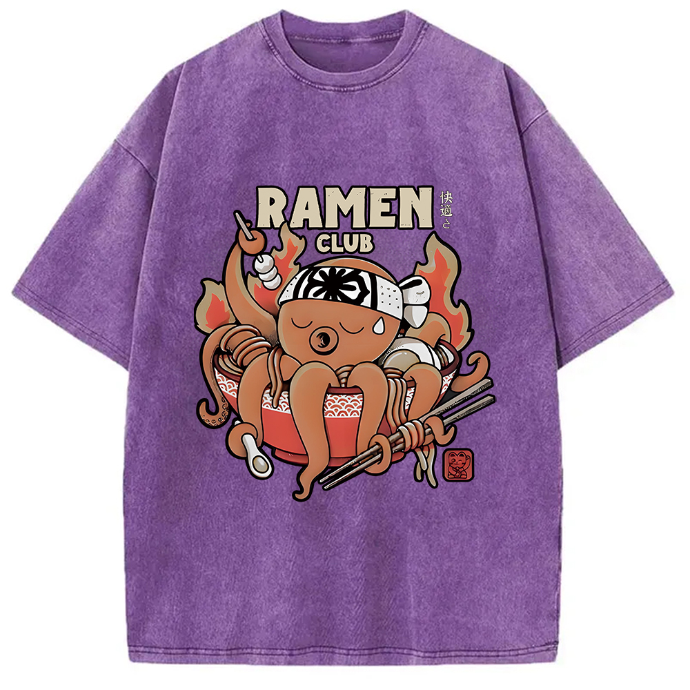 Modecanvas Octopus Ramen Washed T-Shirt