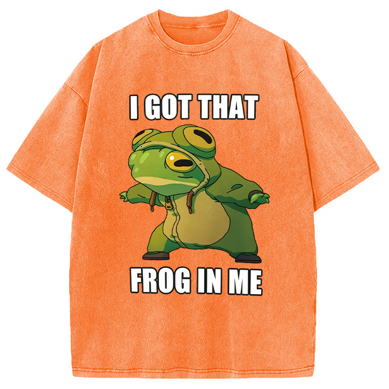 Modecanvas I Got That Frog In Me Funny DTG Printing Washed T-Shirt