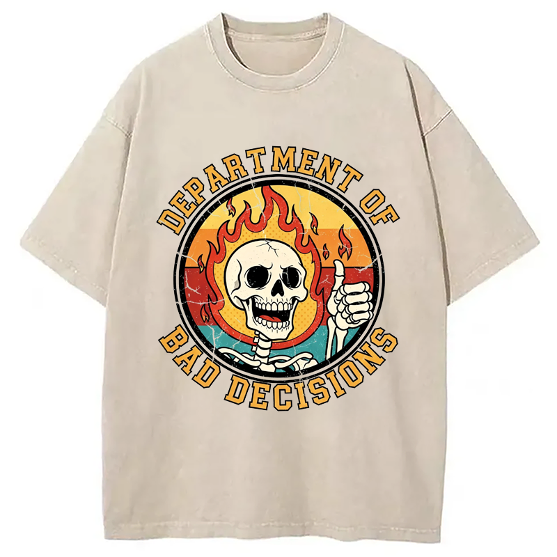 Modecanvas Department Of Bad Decisions DTG Printing Washed T-Shirt
