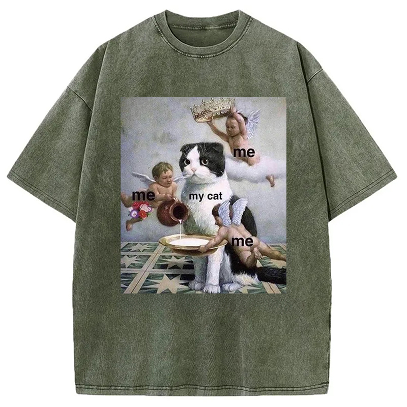 Modecanvas My Cat Washed T-Shirt