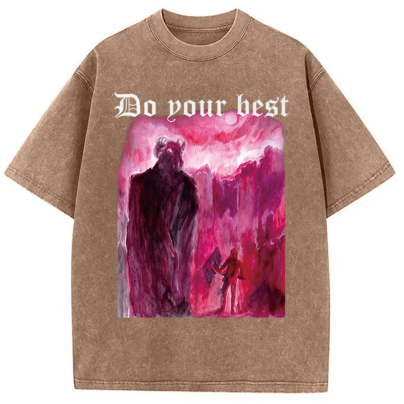 Modecanvas Do Your Best DTG Printing Washed T-Shirt-modecanvas