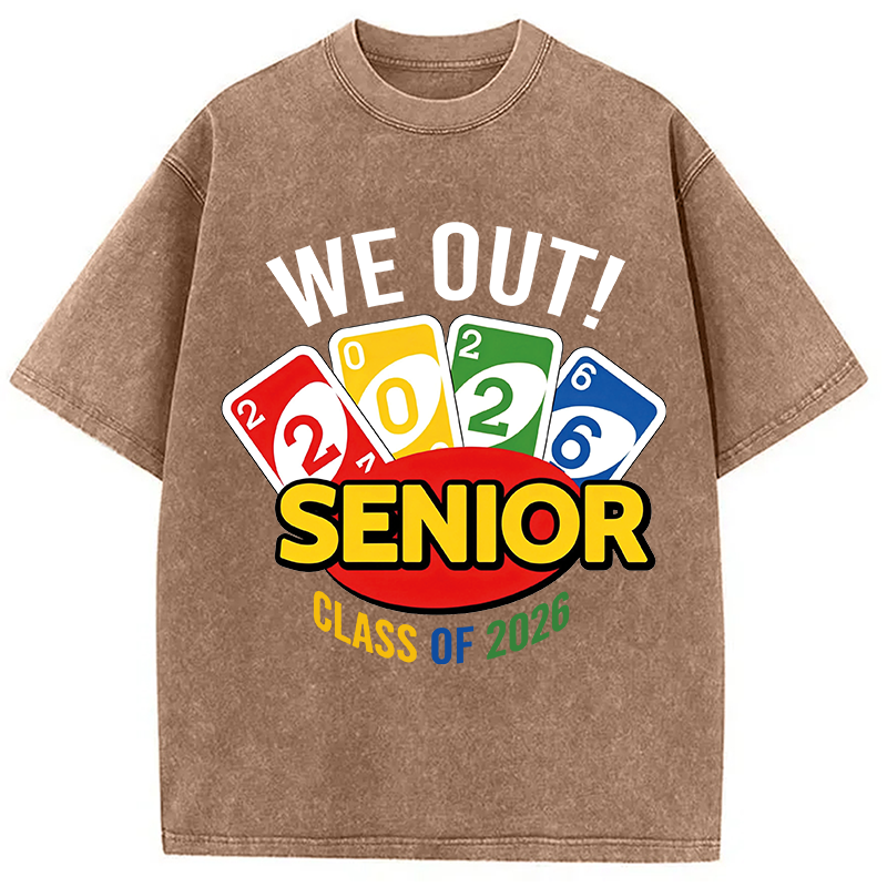 Modecanvas We Out Senior Class of 2026 DTG Printing Washed T-Shirt