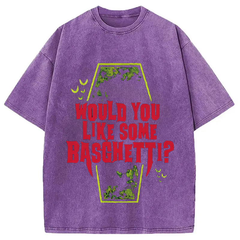 Modecanvas Would You Like Some Basghetti DTG Printing Washed T-Shirt