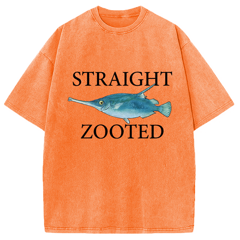 Modecanvas Straight Zooted DTG Printing Washed T-Shirt